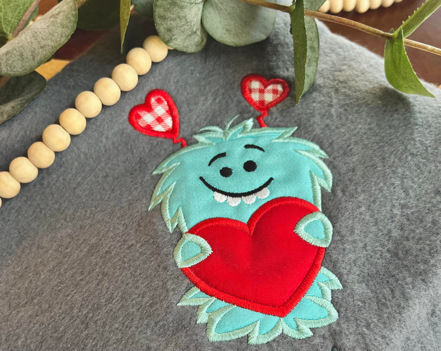 Kid's Personalized Embroidered "Love Monster" Applique Sweatshirt