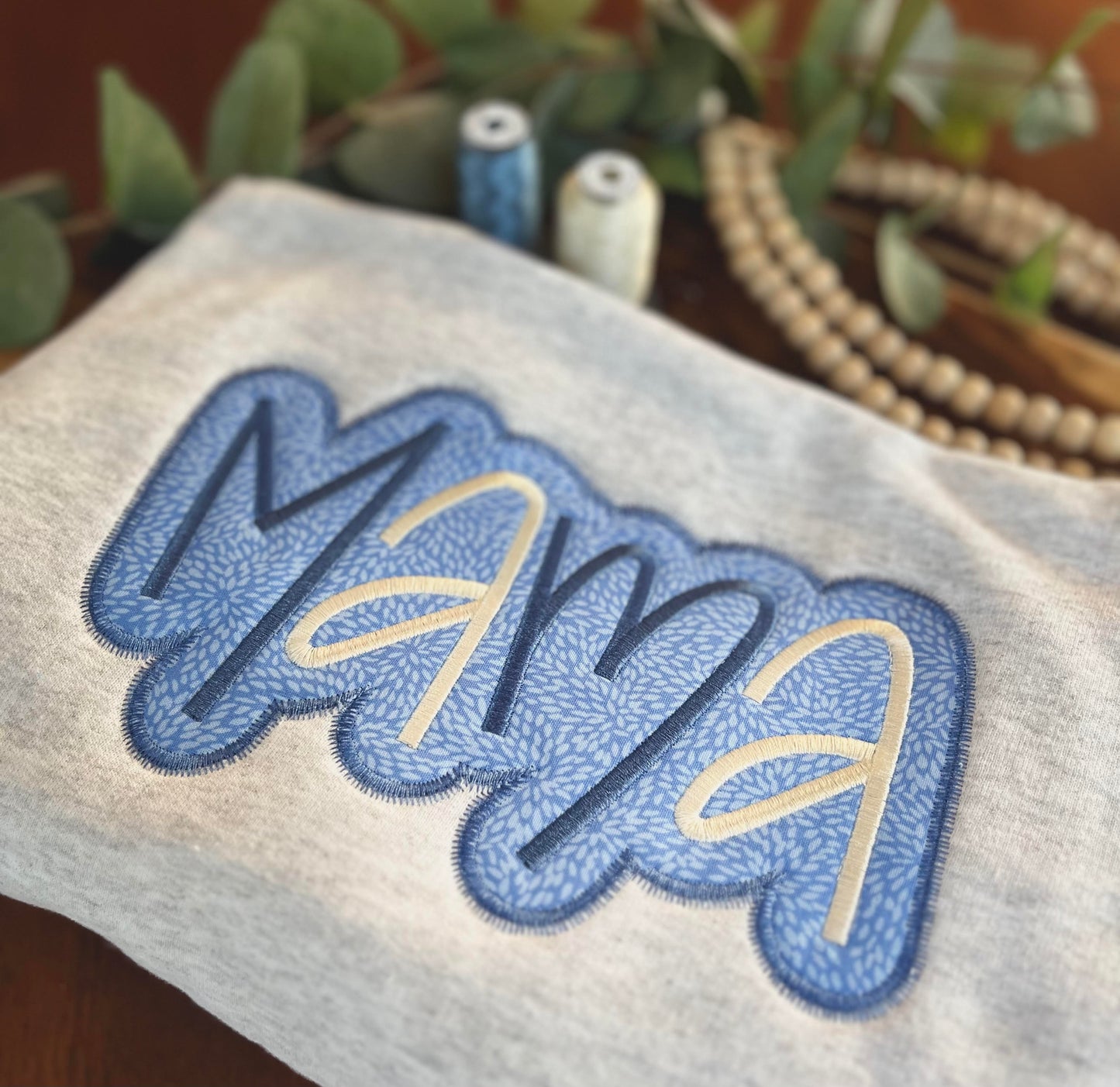 Custom Embroidered MAMA Applique Sweatshirt
