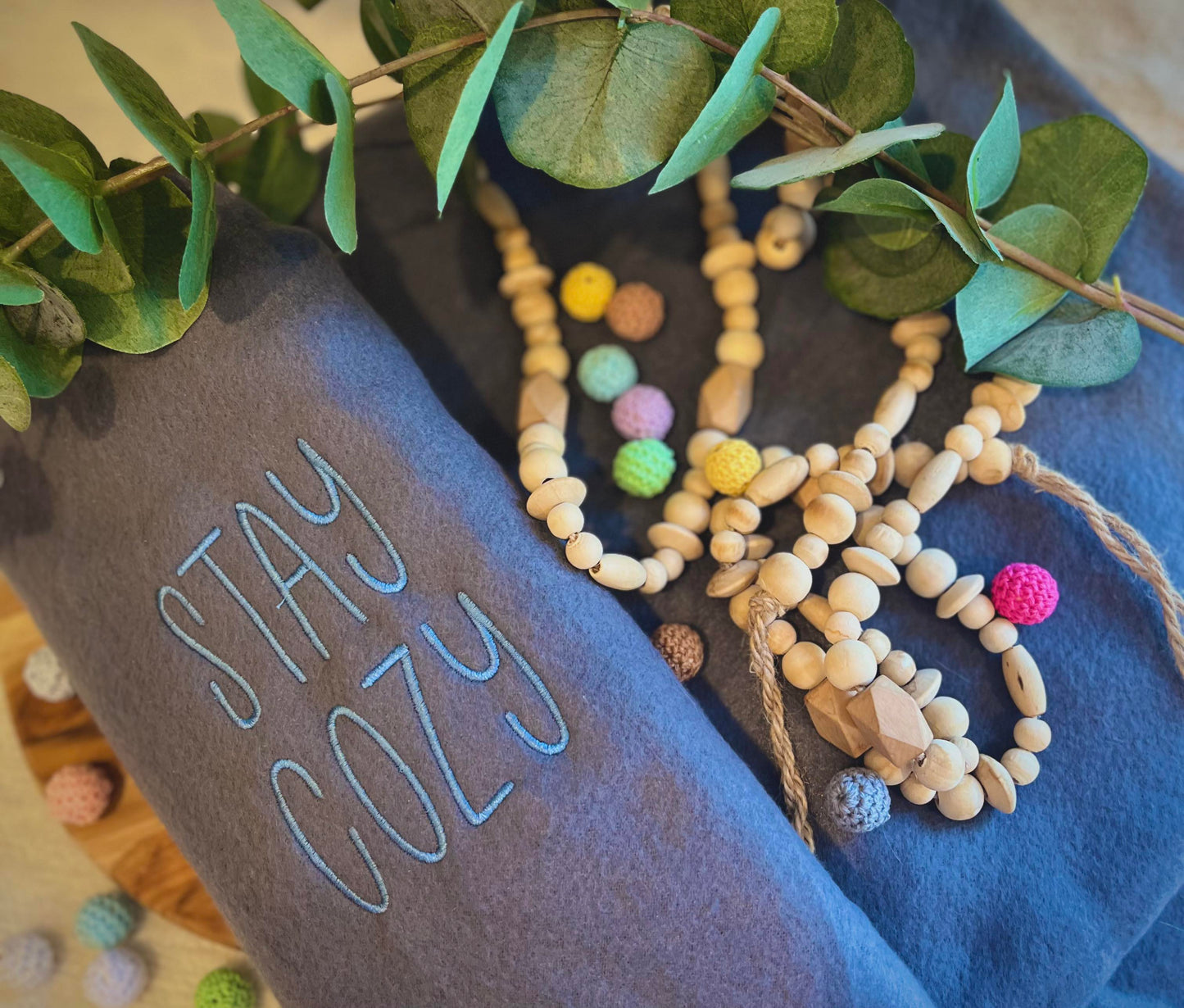 Embroidered "Stay Cozy" Core Fleece Blanket (50"x60")