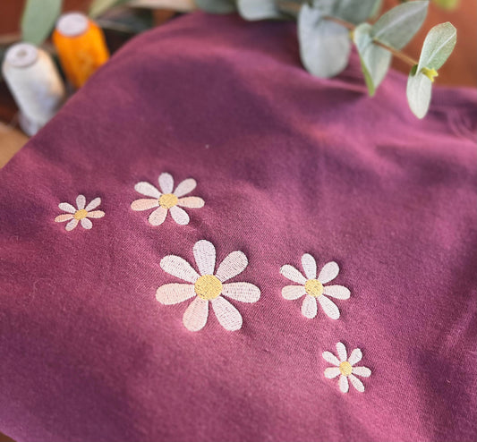 Custom Embroidered Daisies Sweatshirt