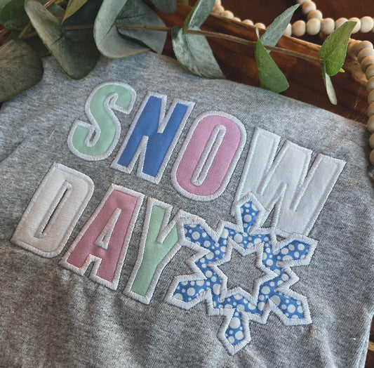 Kid's Personalized Embroidered Snow Day Kid Sweatshirt