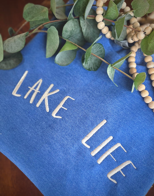 Custom Embroidered Lake Life Sweatshirt