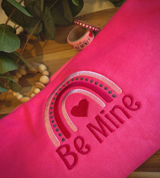 Kid's Personalized Embroidered "Be Mine" Valentine's Day Sweatshirt